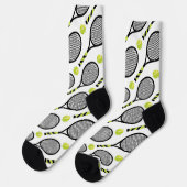 🎾 Schwarz-Grün-Tennis 🎾 Weiß Socken (Linkes Detail)