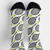🎾 Schwarz-Grün-Tennis 🎾 Weiß Socken (Oben)