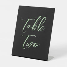 Schwarz-Grün-Tischnummern