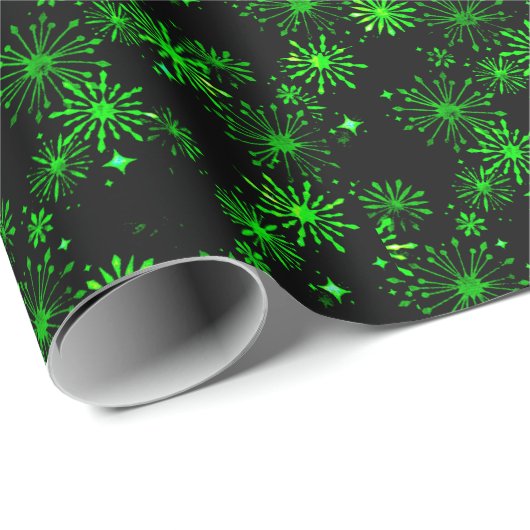 Schwarz-Grün-Twinkle Geschenkpapier (Rolleneckpunkt)