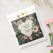 Schwarz-Grün- und Blütenrosa-Blütenhochzeit Geschenktütchen (Versiegelt)