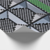 Schwarz, Grün und Schwarz Geschenkpapier (Ecke)