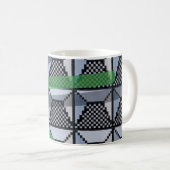 Schwarz, Grün und Schwarz Kaffeetasse (VorderseiteRechts)