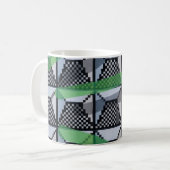 Schwarz, Grün und Schwarz Kaffeetasse (Vorderseite Links)