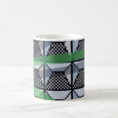 Schwarz, Grün und Schwarz Kaffeetasse (Mittel)