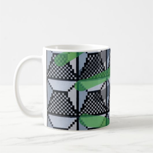 Schwarz, Grün und Schwarz Kaffeetasse (Links)