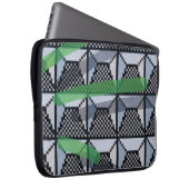 Schwarz, Grün und Schwarz Laptopschutzhülle (Vorne Rechts)