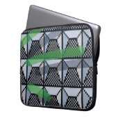 Schwarz, Grün und Schwarz Laptopschutzhülle (Vorderseite Links)
