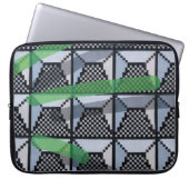 Schwarz, Grün und Schwarz Laptopschutzhülle (Vorderseite)