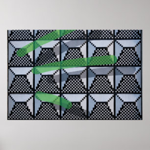 Schwarz, Grün und Schwarz Poster