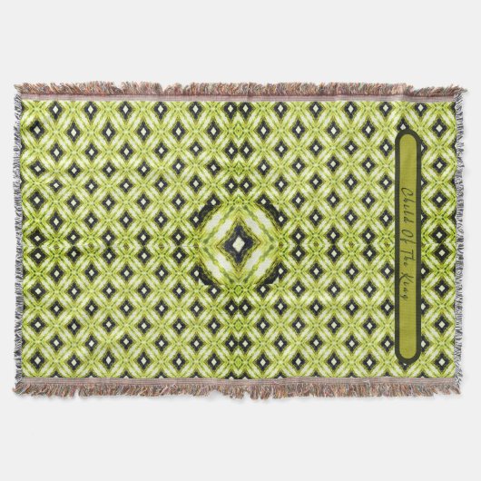 Schwarz, Grün und Weiß-Diamant-Muster Decke (Vorderseite)