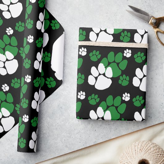 Schwarz, Grün und Weiß Geschenkpapier