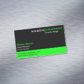 Schwarz-Grün-Unternehmenskarte Magnetische Visitenkarte (Beispiel)