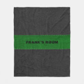 Schwarz-Grün-Vintages Leder Fleecedecke (Vorderseite)