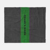 Schwarz-Grün-Vintages Leder Fleecedecke (Vorderseite (Horizontal))