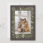 Schwarz-Grün Weihnachts-Fotokarte Einladung (Vorderseite)