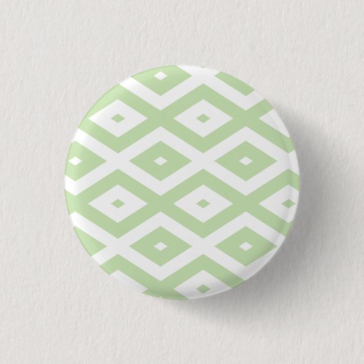 Schwarz-Grün-Weiß-Diamantmuster Button (Vorderseite)