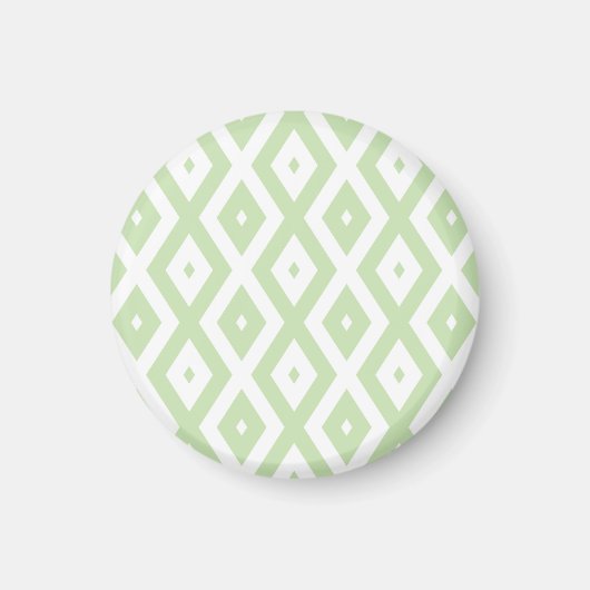 Schwarz-Grün-Weiß-Diamantmuster Magnet (Vorne)