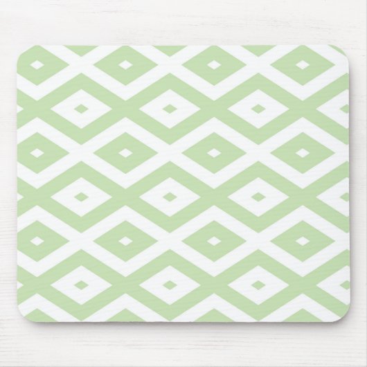 Schwarz-Grün-Weiß-Diamantmuster Mousepad (Vorne)