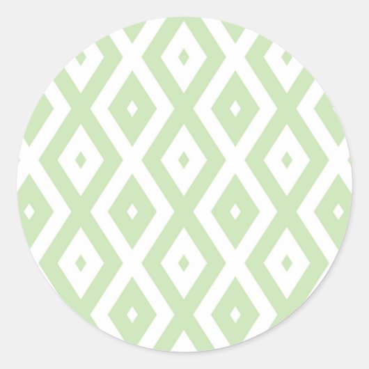 Schwarz-Grün-Weiß-Diamantmuster Runder Aufkleber (Vorderseite)