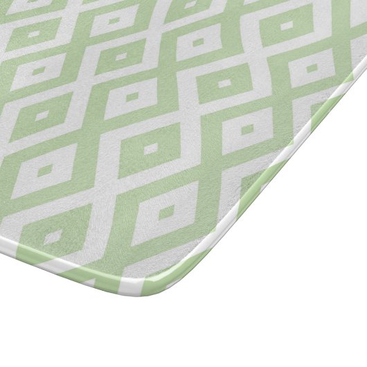 Schwarz-Grün-Weiß-Diamantmuster Schneidebrett (Ecke)