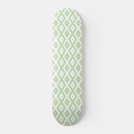 Schwarz-Grün-Weiß-Diamantmuster Skateboard (Vorne)