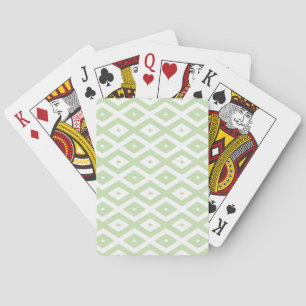 Schwarz-Grün-Weiß-Diamantmuster Spielkarten