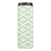 Schwarz-Grün-Weiß-Diamantmuster Thermosbecher (Rückseite)