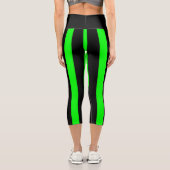 Schwarz-Grün-Welle Capri Leggings (Rückseite)