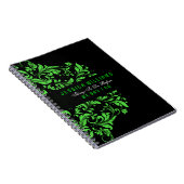 Schwarz-Grün-Wirbel Notizblock (Rechte Seite)