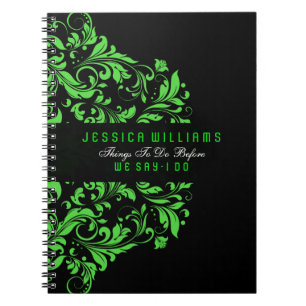 Schwarz-Grün-Wirbel Notizblock