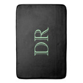 Schwarz-Grün-Zollinitialen minimalistisch Badematte (Vorderseite Vertikal)