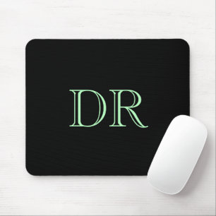 Schwarz-Grün-Zollinitialen minimalistisch Mousepad