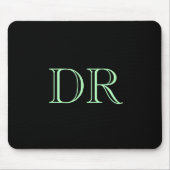 Schwarz-Grün-Zollinitialen minimalistisch Mousepad (Vorne)