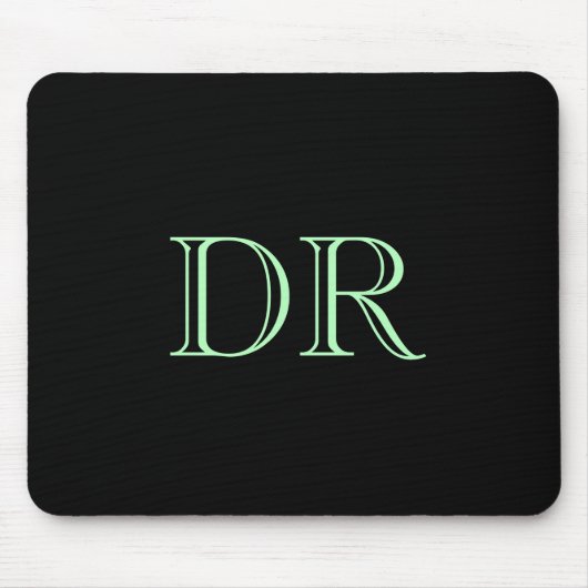 Schwarz-Grün-Zollinitialen minimalistisch Mousepad (Vorne)
