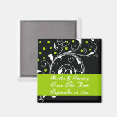 Schwarz-grüne Hochzeit Sichern Sie das Datum Magnet (Vorderseite/Rückseite)