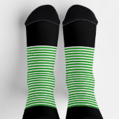 Schwarz + Grüne horizontale Streifen Socken (Oben)