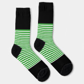 Schwarz + Grüne horizontale Streifen Socken (Rechts)