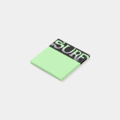 Schwarz-grüne Notenpolster Post-it Klebezettel (angewinkelt)