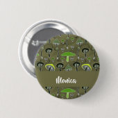 Schwarz-grüne Pilzmuster Button (Vorne & Hinten)