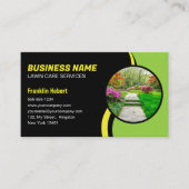 Schwarz-Grüne Rasenpflege Landscaping Mowing 3 Fot Visitenkarte (Vorderseite)