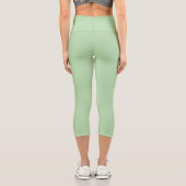 Schwarz grüne Solid-Farbe Capri Leggings (Rückseite)