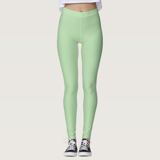 Schwarz grüne Solid-Farbe Leggings (Vorderseite)