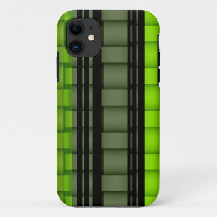 Schwarz-grüne Streifen Retro-Grafikdesign 2 iPhone 11 Hülle