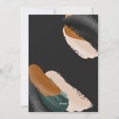 Schwarz Grüne Terracotta Moderne minimale Aquarell Feiertagskarte (Rückseite)