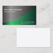 Schwarz-grüner Edelstahl-Kurvur, Visitenkarte (Vorne/Hinten)