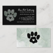 Schwarz-grüner Teppichboden Grooming Paw Visitenkarte (Vorne/Hinten)