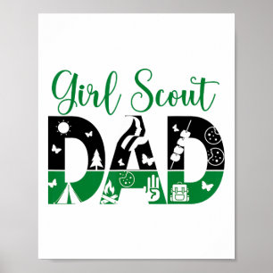 Schwarz-Grüner Vater Scout für Mädchen-Cookie-Camp Poster
