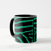 Schwarz-grüner Zebradruck Tasse (Vorderseite Links)