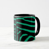 Schwarz-grüner Zebradruck Tasse (VorderseiteRechts)
